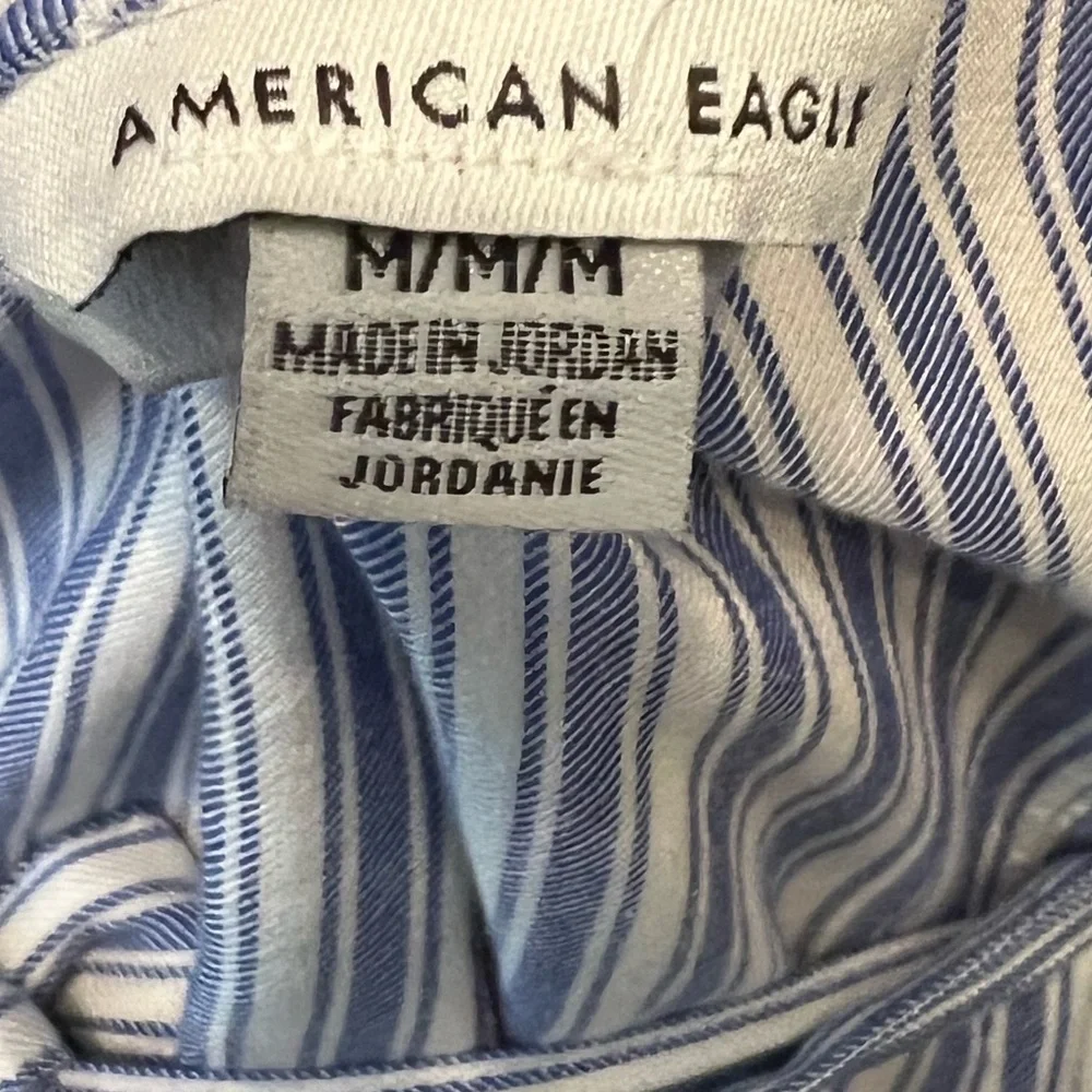 American Eagle Blue & White Button Down Shirt Dress - Picture 3 of 3